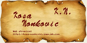Kosa Nonković vizit kartica